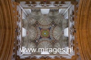 Intricate gothic vaulting at Cantebury Cathedral, Canterbury, England, UK.